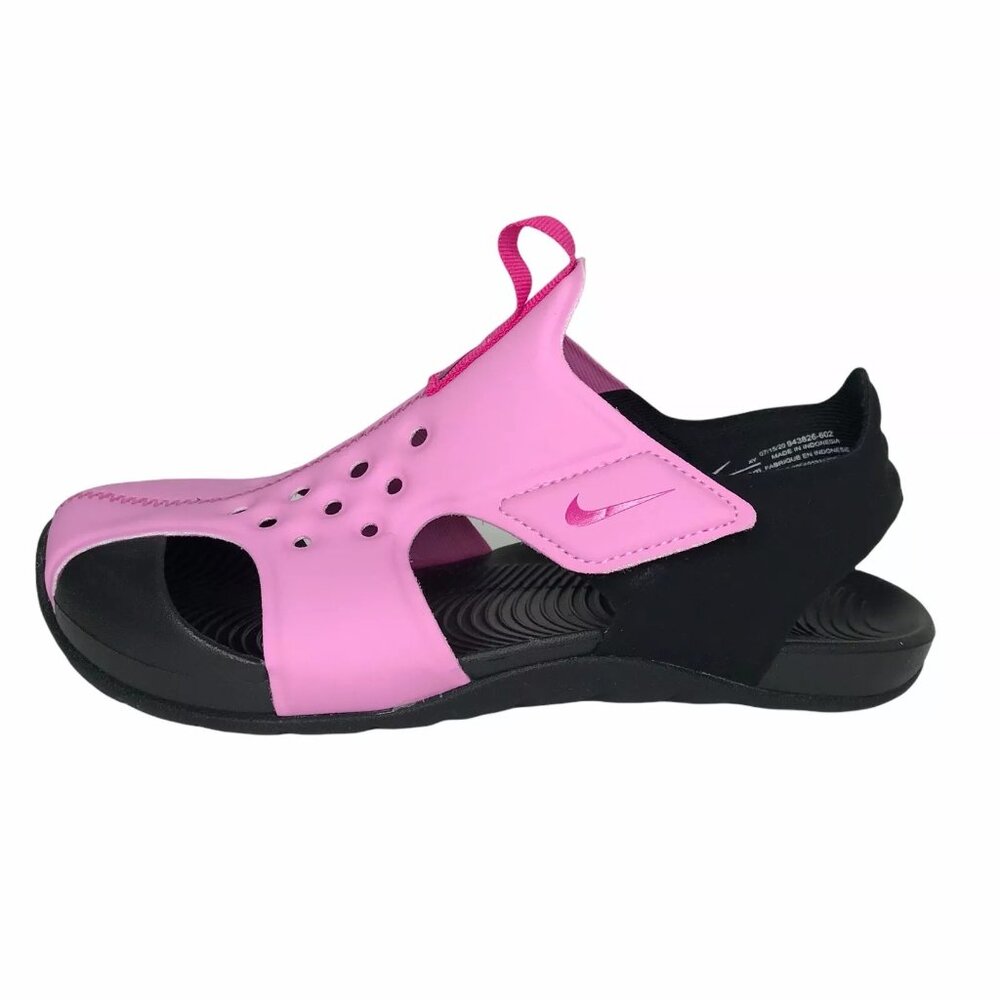 Nike Youth Girls Sport Sandals Size 2Y Pink Black Lightweight & Flexible Shoes